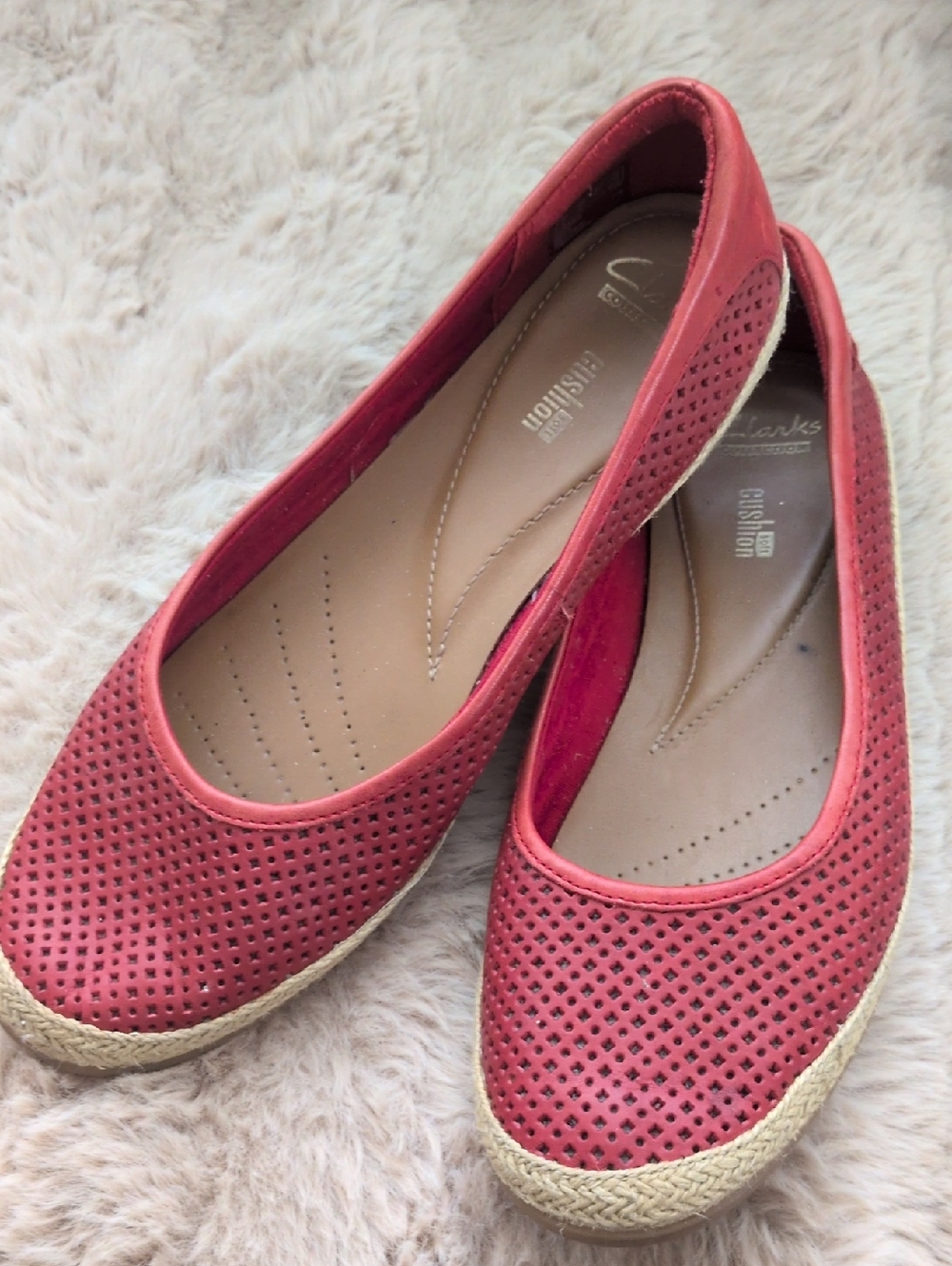 Clarks Coral Perforated Espadrille Slip-On Flats